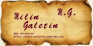 Milin Galetin vizit kartica